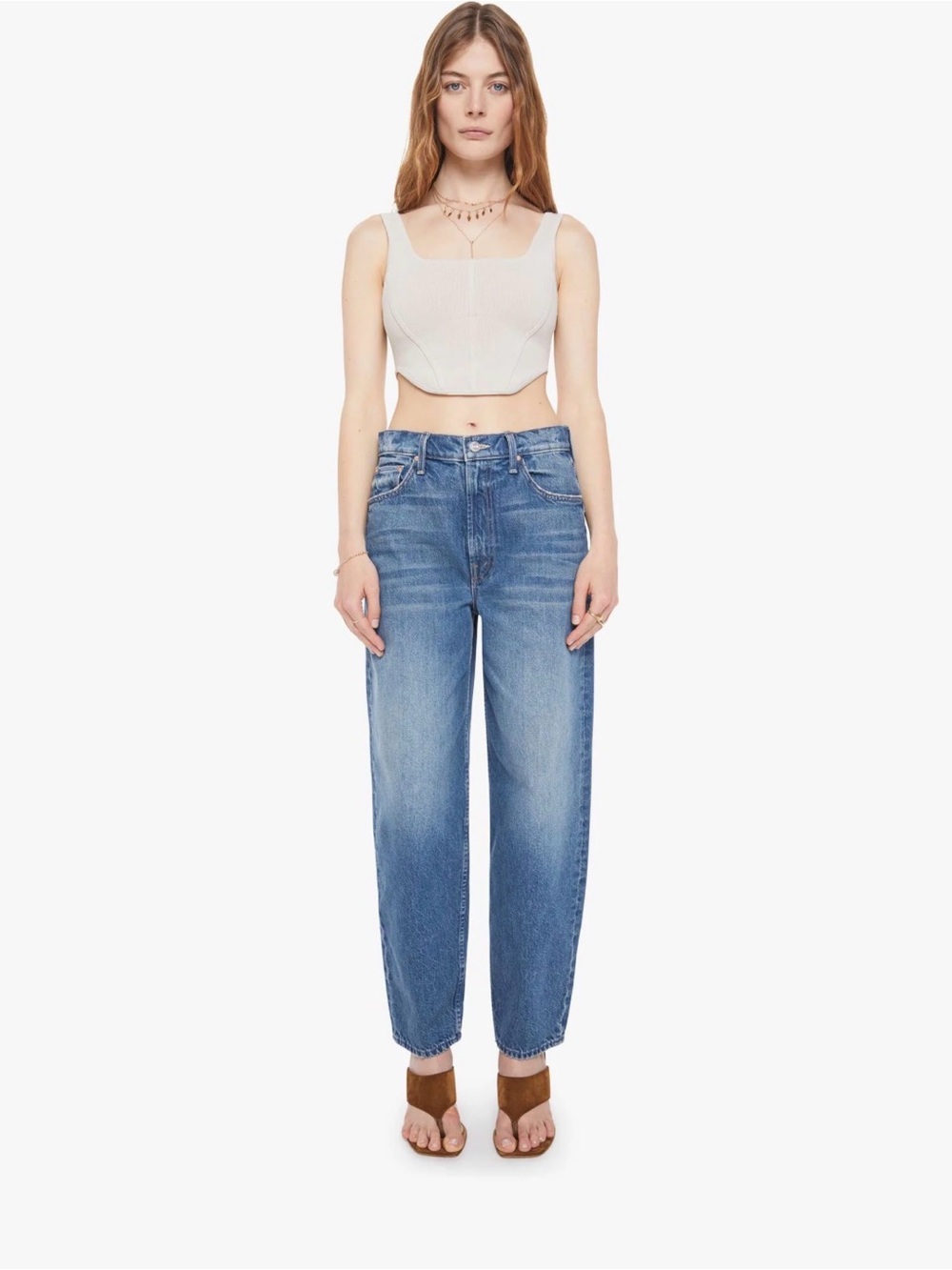 MOTHER Blue Boyfriend Jeans - Medium Wash
